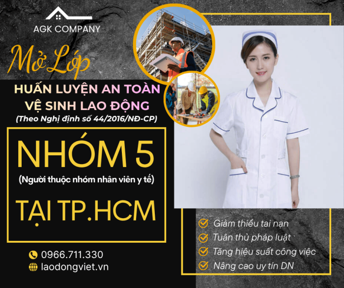 Huấn Luyện An Toàn Lao Động Nhóm 5 ở TpHồ Chí Minh