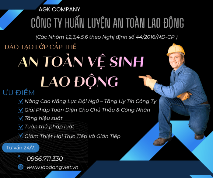 Cấp Thẻ an toàn lao động các nhóm 1/2/3/4/5/6
