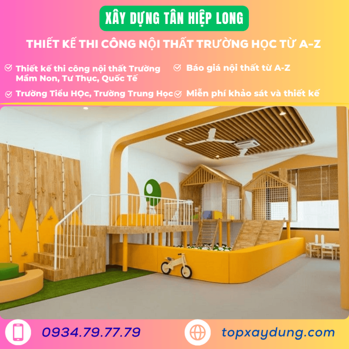 Cung cấp thiết bị nội thất gỗ trường mầm non tại Lâm Đồng