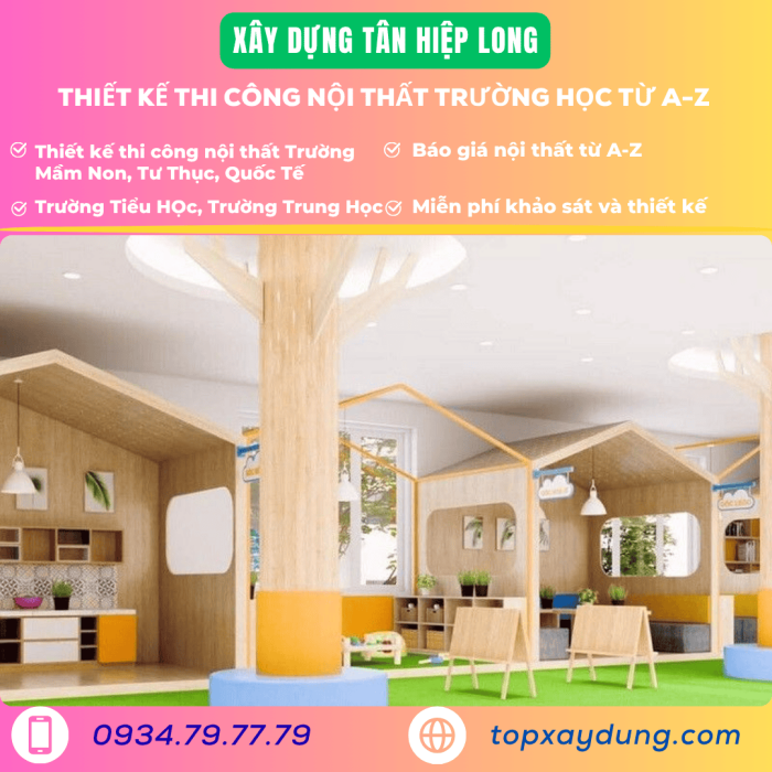 Cung cấp thiết bị nội thất gỗ trường mầm non tại Đắk Nông