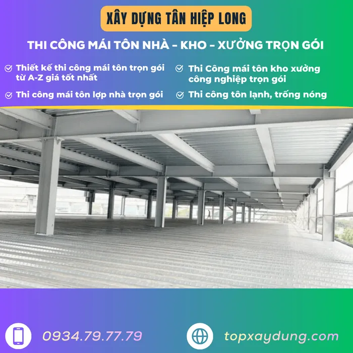 Báo giá thi công mái tôn tại Bình Phước trọn gói giá rẻ