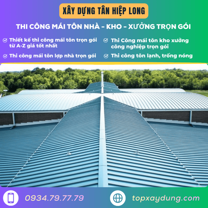 Báo giá thi công mái tôn tại Đồng Nai trọn gói giá rẻ