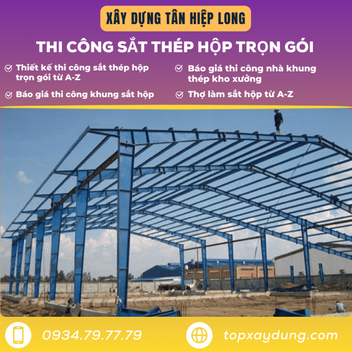 Thi Công Sắt Thép Hộp tại Long An giá rẻ trọn gói A-Z