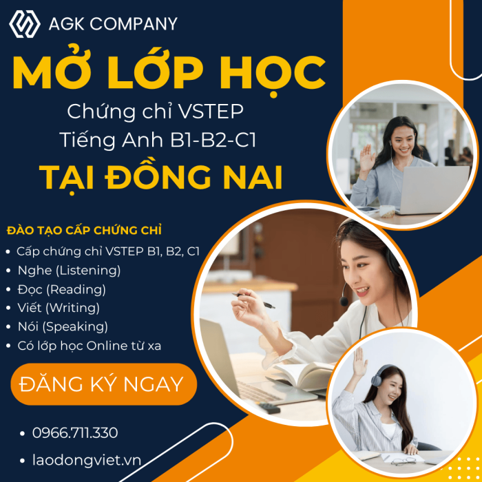 Cấp Chứng chỉ VSTEP Tiếng Anh B1-B2-C1 ở Đồng Nai cấp tốc