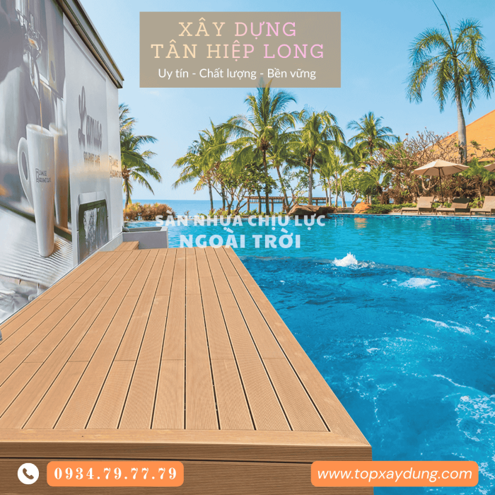 Thi công sàn nhựa PVC chịu lực trong nhà & ngoài trời Phú Quốc