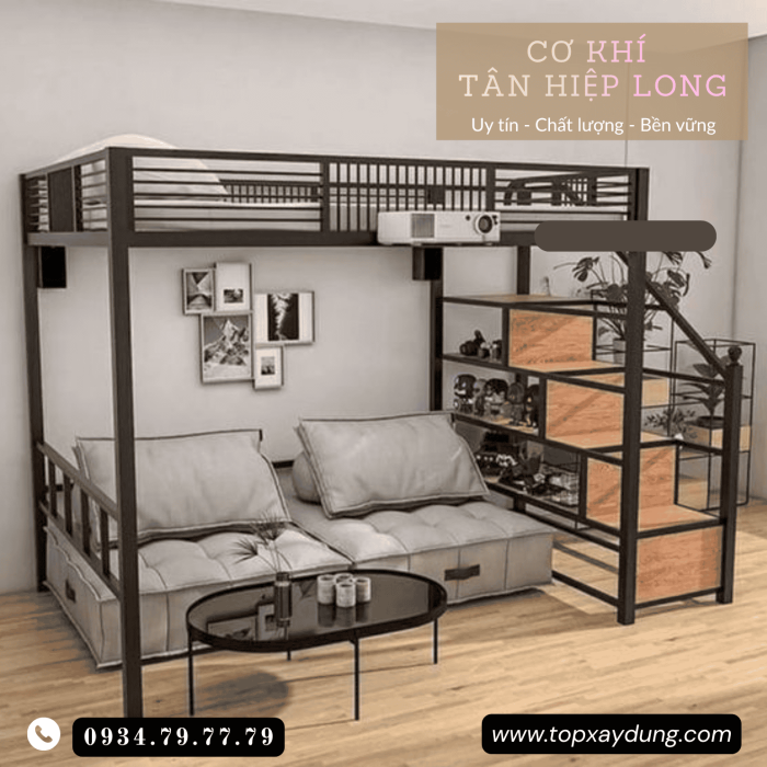 Chuyên Làm Giường Tầng Sắt Hộp Cao Cấp Giá Rẻ Theo Yêu Cầu