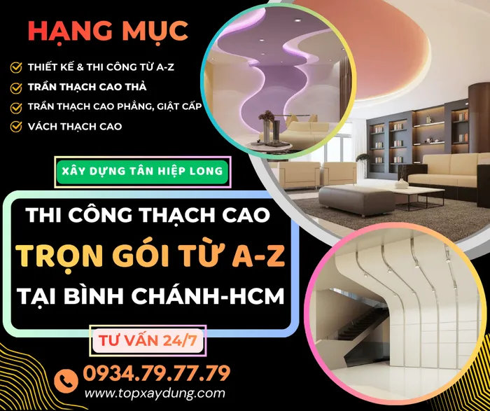 Báo Giá Thi Công Trần Vách Thạch Cao Tại Bình Chánh giá rẻ trọn gói