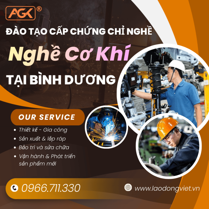 Đào tạo & Cấp chứng chỉ nghề cơ khí tại Bình Dương