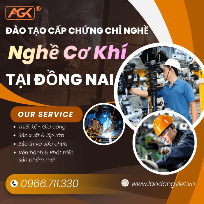 Đào tạo & Cấp chứng chỉ nghề cơ khí tại Đồng Nai