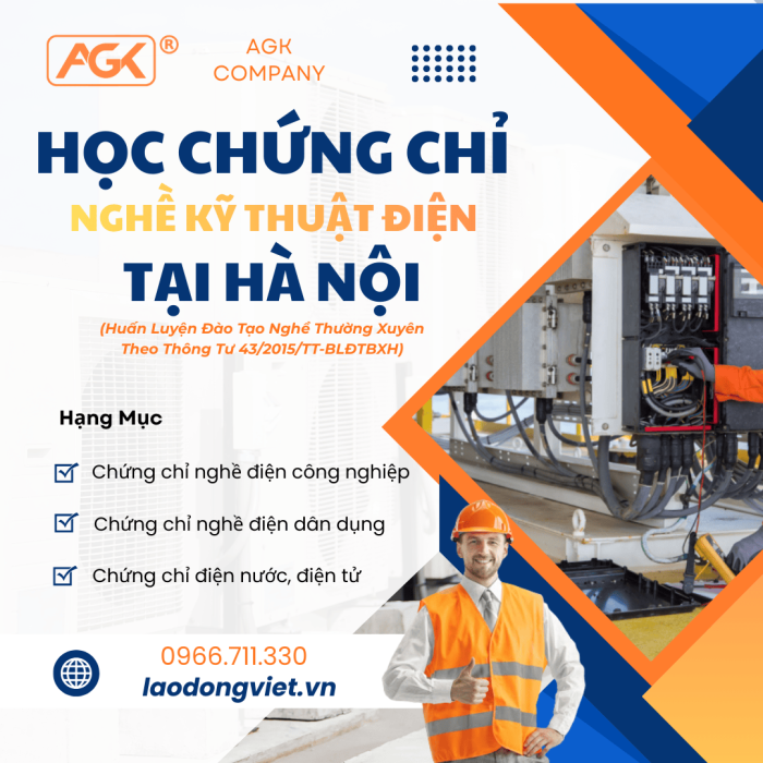 Đào tạo & Cấp Chứng chỉ nghề điện tại Hà Nội