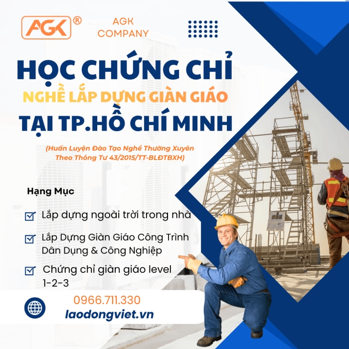 Đào tạo & Cấp Chứng lắp dựng giàn giáo tại TpHCM