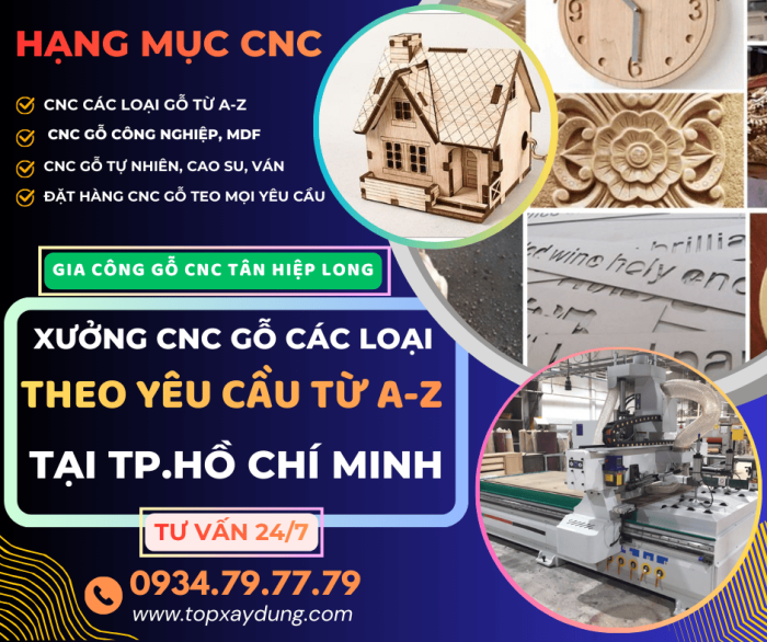 Xưởng gia công CNC gỗ theo yêu cầu tại TPHCM