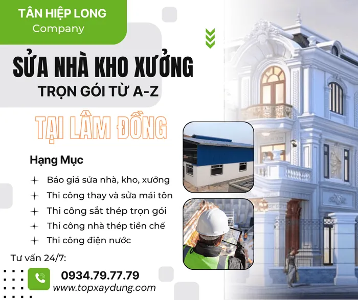 Báo giá thi công sắt thép – Lợp mái tôn Tại Lâm Đồng giá rẻ trọn gói từ A-Z