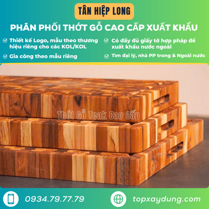Dịch vụ gia công thớt gỗ theo yêu cầu cho các kênh KOL/KOC 