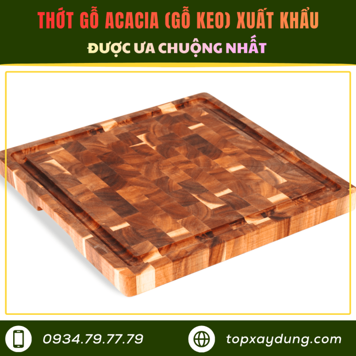 Gia Công Thớt Gỗ Acacia (Gỗ Keo) đạt chuẩn xuất khẩu Giá Xưởng