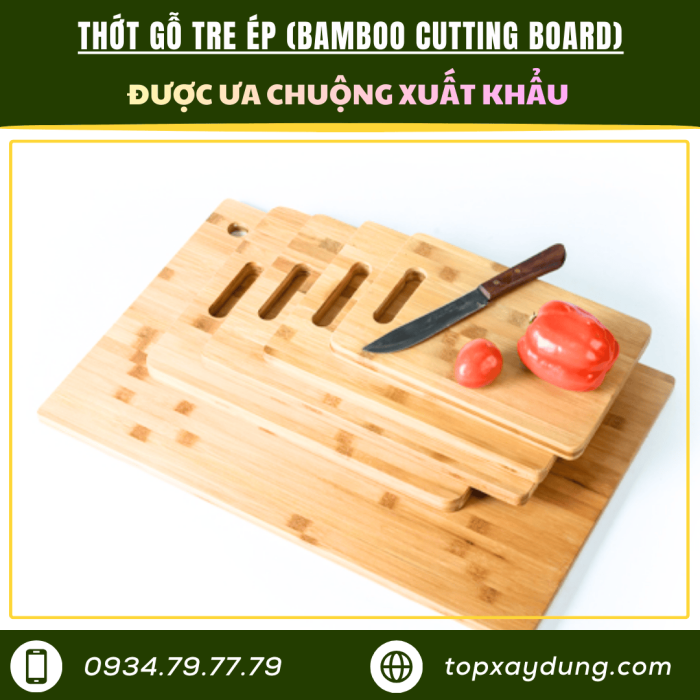 Gia Công Thớt Gỗ Tre Ép đạt chuẩn xuất khẩu Giá Xưởng