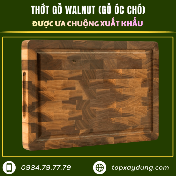 Gia Công Thớt Gỗ Óc Chó (Walnut) đạt chuẩn xuất khẩu Giá Xưởng