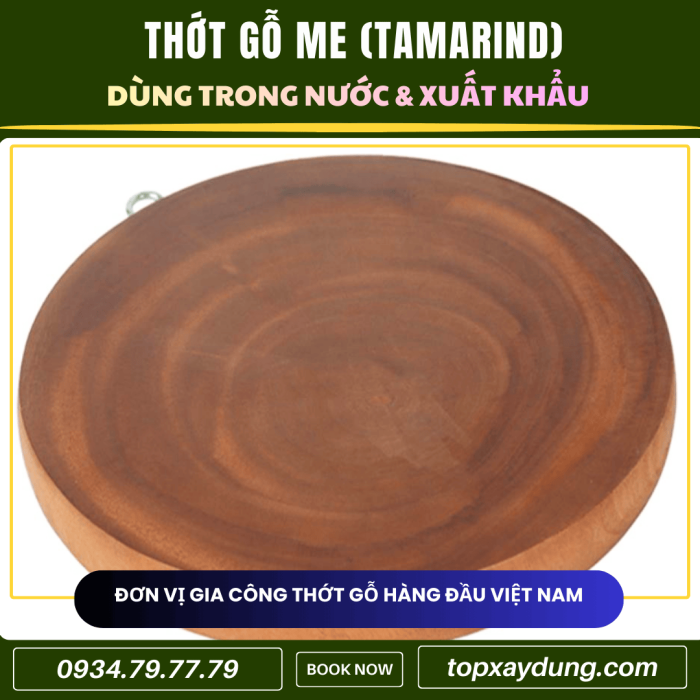 Gia công Thớt Gỗ Me đạt chuẩn xuất khẩu Giá Xưởng