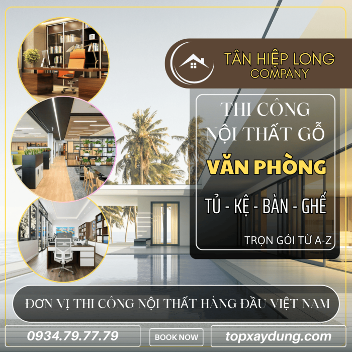 Thiết Kế & Thi Công Nội Thất Văn Phòng Gỗ MDF, HDF, Gỗ Công Nghiệp