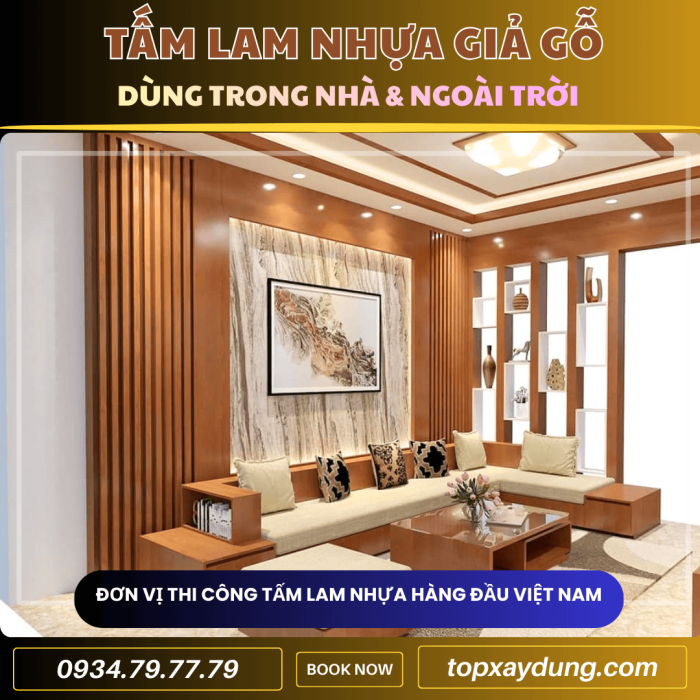 Báo Giá Thi Công Tấm Ốp Nhựa Lam Sóng Giả Gỗ Trọn Gói