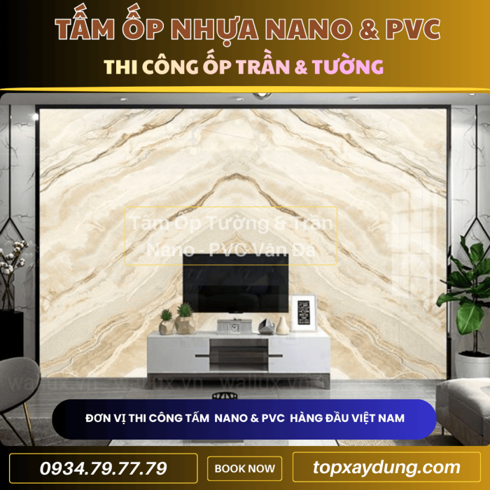 Thi công ốp Trần, Tường Tấm Nhựa PVC NANO ở Lâm Đồng