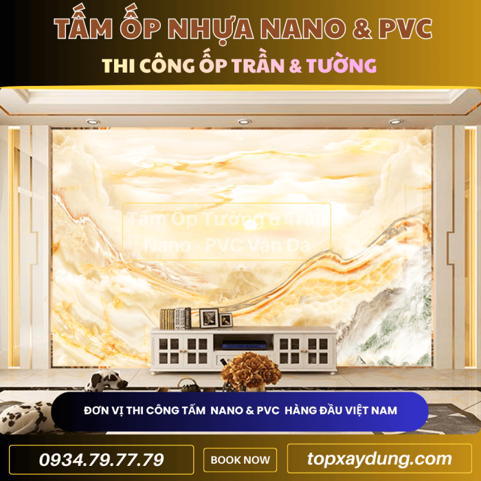Thi công ốp Trần, Tường Tấm Nhựa PVC NANO ở Cần Thơ