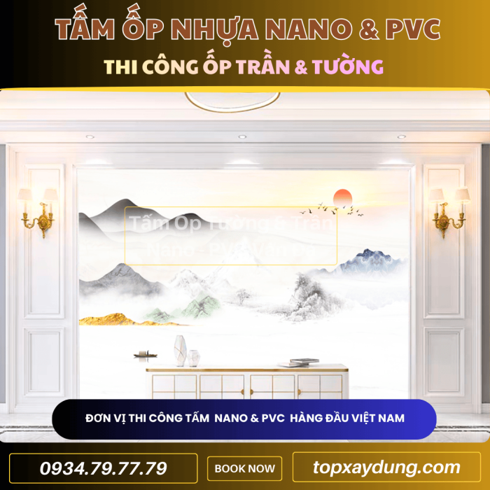 Thi công ốp Trần, Tường Tấm Nhựa PVC NANO ở Bạc Liêu