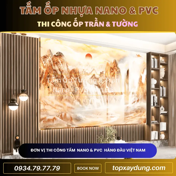 Thi công ốp Trần, Tường Tấm Nhựa PVC NANO ở An Giang