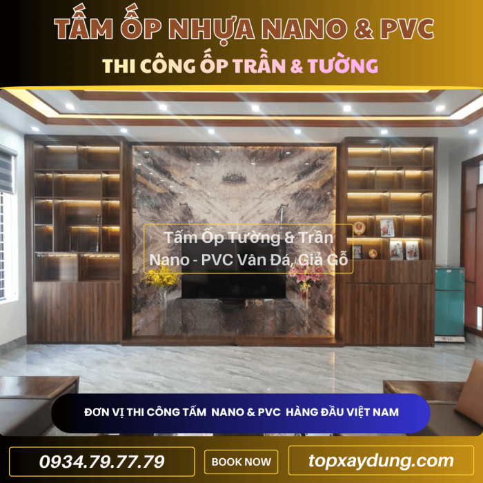 Decor & Thi công ốp Trần, Tường Tấm Nhựa PVC NANO Quận 9