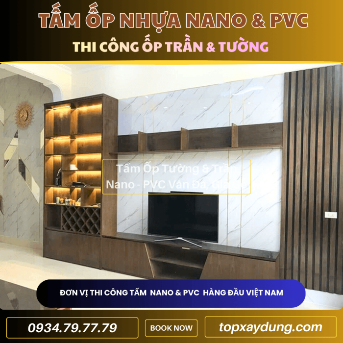 Decor & Thi công ốp Trần, Tường Tấm Nhựa PVC NANO Quận 10
