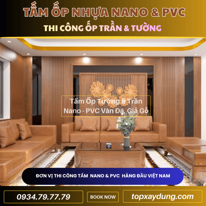 Decor & Thi công ốp Trần, Tường Tấm Nhựa PVC NANO Quận 4