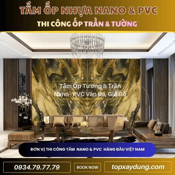 Decor & Thi công ốp Trần, Tường Tấm Nhựa PVC NANO Tân Phú