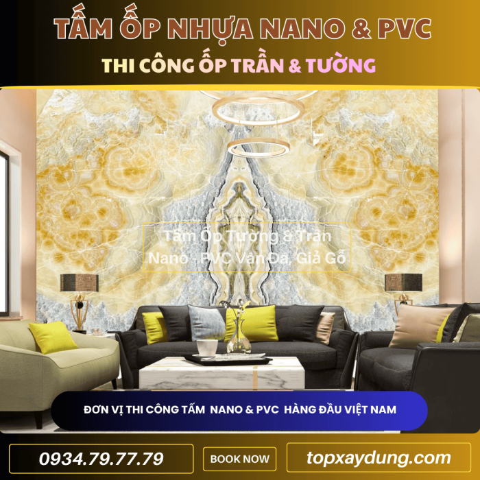 Decor & Thi công ốp Trần, Tường Tấm Nhựa PVC NANO Bình Chánh