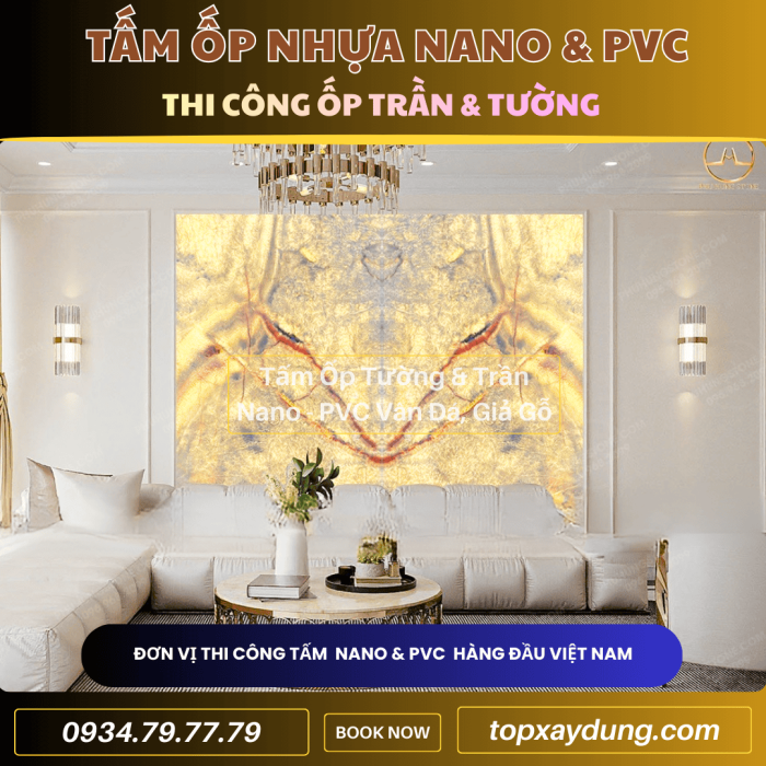 Decor & Thi công ốp Trần, Tường Tấm Nhựa PVC NANO Thuận An