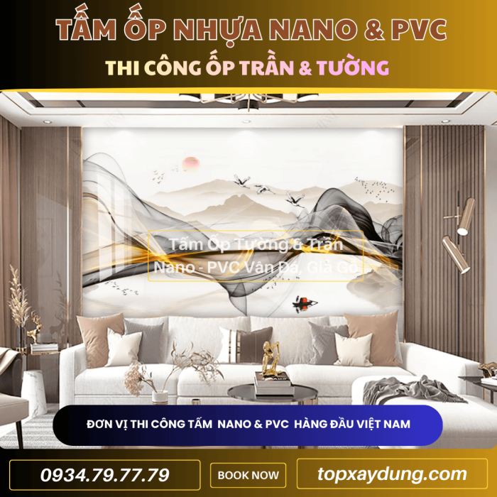 Decor & Thi công ốp Trần, Tường Tấm Nhựa PVC NANO Nhà Bè