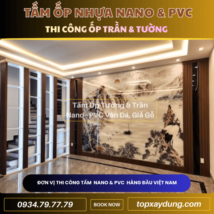 Decor & Thi công ốp Trần, Tường Tấm Nhựa PVC NANO Củ Chi