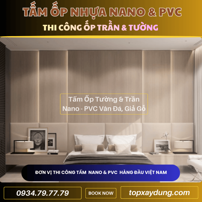 Decor & Thi công ốp Trần, Tường Tấm Nhựa PVC NANO Thủ Dầu Một