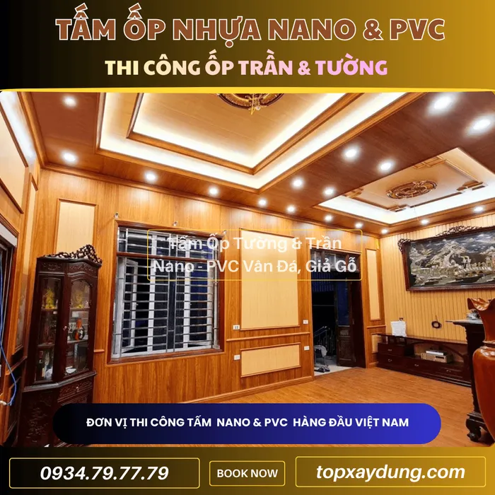 Decor & Thi công ốp Trần, Tường Tấm Nhựa PVC NANO Dĩ An