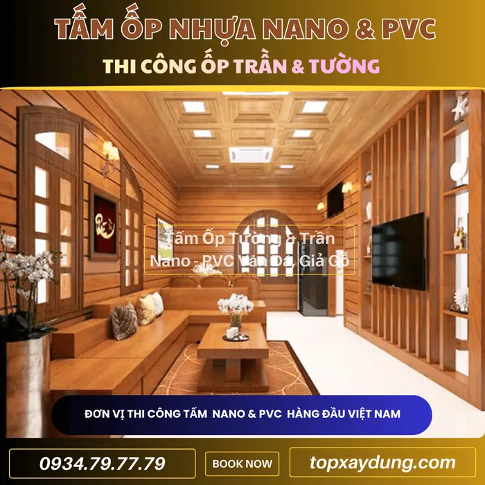 Decor & Thi công ốp Trần, Tường Tấm Nhựa PVC NANO Bến Cát