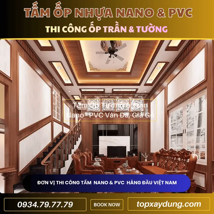 Decor & Thi công ốp Trần, Tường Tấm Nhựa PVC NANO Tân Uyên 