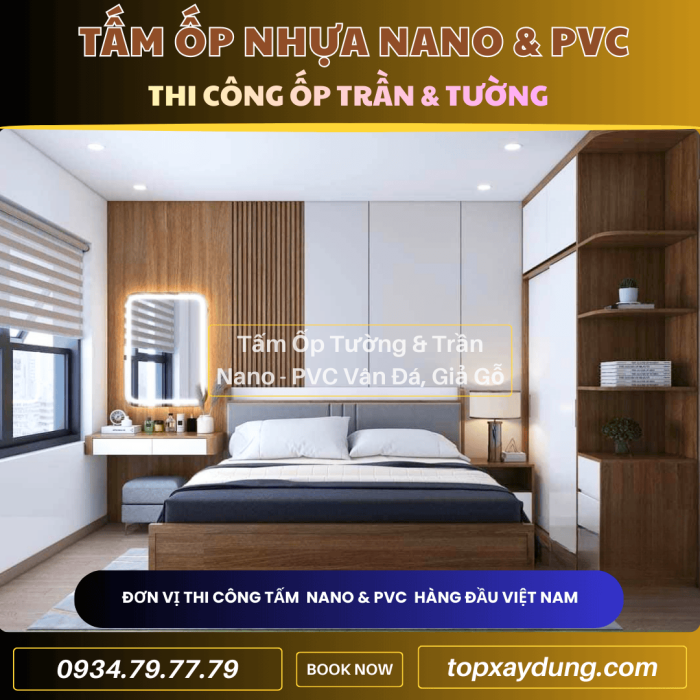 Decor & Thi công ốp Trần, Tường Tấm Nhựa PVC NANO Dầu Tiếng