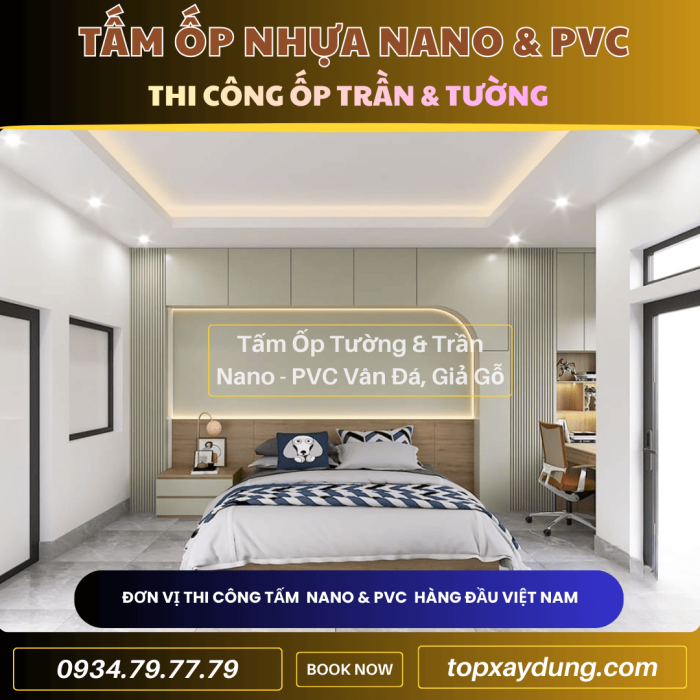 Decor & Thi công ốp Trần, Tường Tấm Nhựa PVC NANO Bàu Bàng