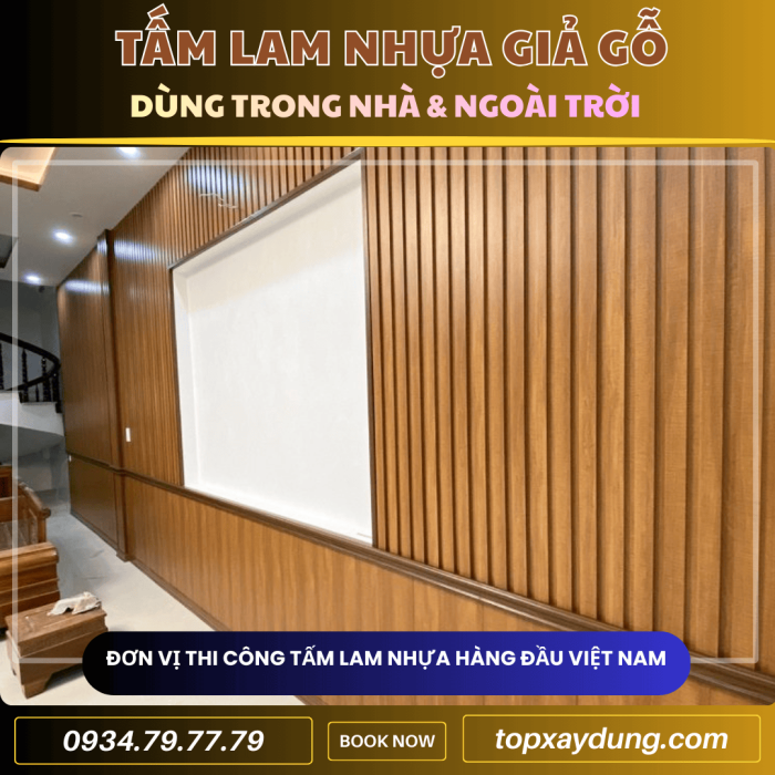 Thiết kế thi công Tấm Ốp Nhựa Lam Sóng Giả Gỗ Thủ Đức