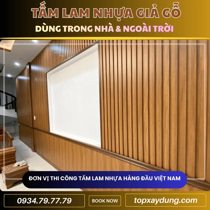 Thiết kế thi công Tấm Ốp Nhựa Lam Sóng Giả Gỗ Thủ Đức