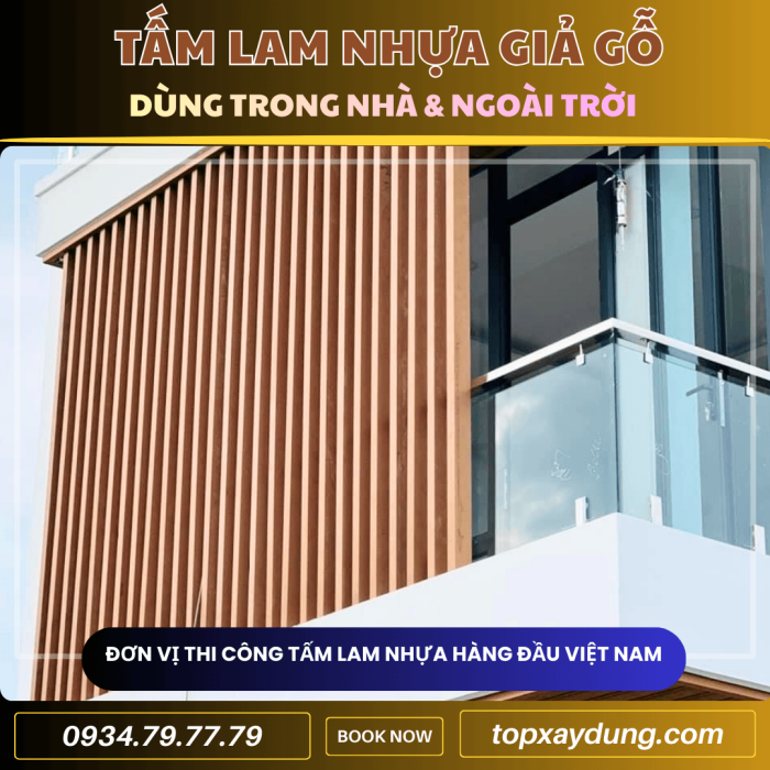 Thiết kế thi công Tấm Ốp Nhựa Lam Sóng Giả Gỗ ở Nhà Bè