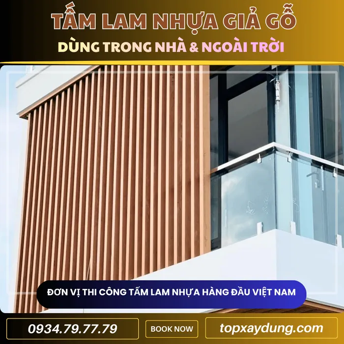 Thiết kế thi công Tấm Ốp Nhựa Lam Sóng Giả Gỗ ở Nhà Bè