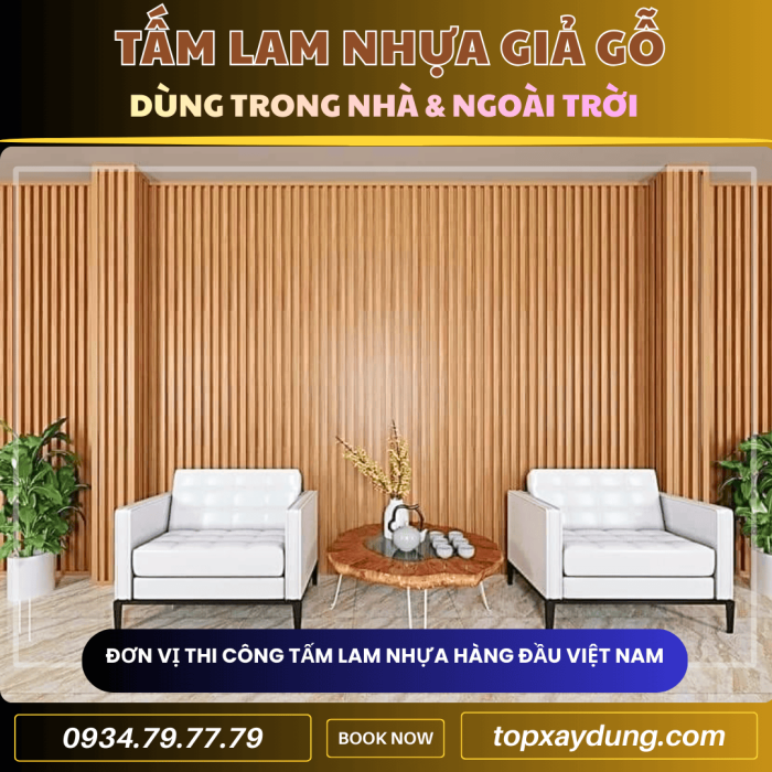 Thiết kế thi công Tấm Ốp Nhựa Lam Sóng Giả Gỗ ở Hóc Môn