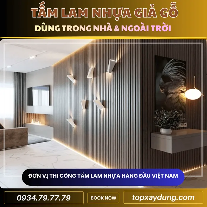 Thiết kế thi công Tấm Ốp Nhựa Lam Sóng Giả Gỗ Tân Phú