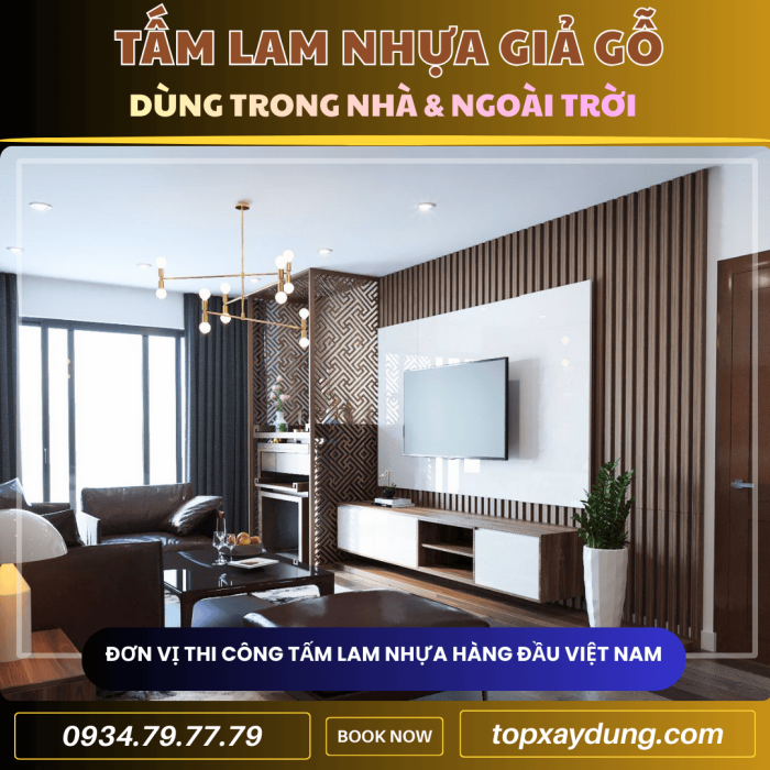 Thiết kế thi công Tấm Ốp Nhựa Lam Sóng Giả Gỗ Bình Thạnh