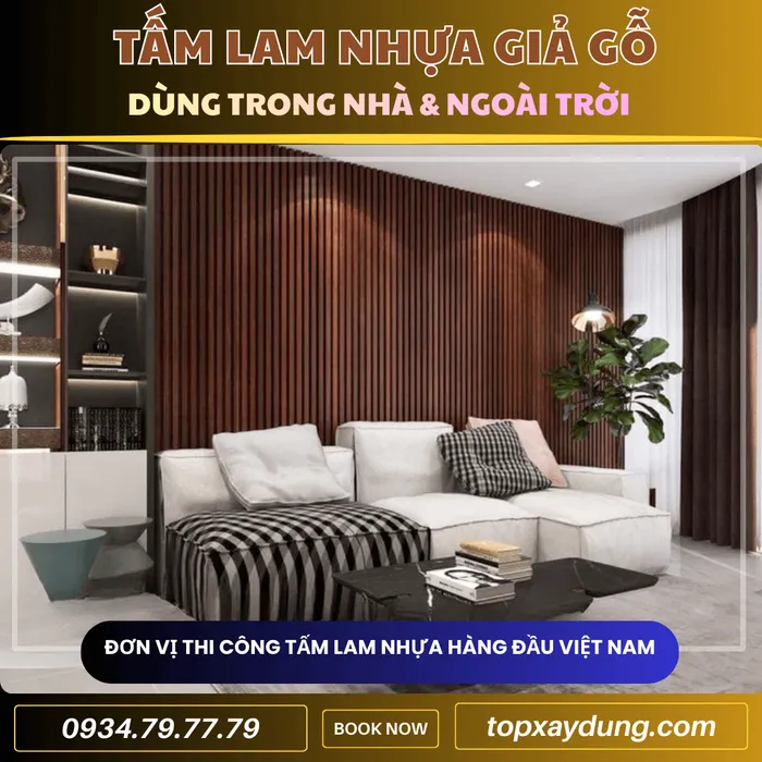 Thiết kế thi công Tấm Ốp Nhựa Lam Sóng Giả Gỗ ở quận 1
